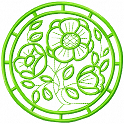 Flowers And Tree Embroidery Design 11